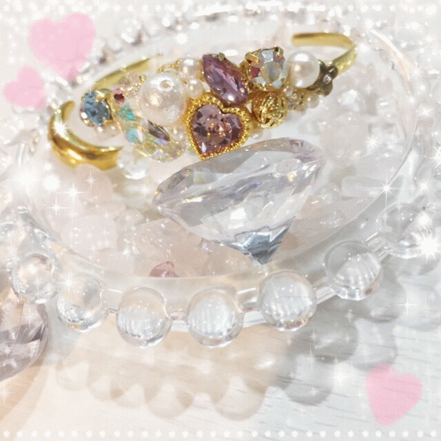 黒紫ブラックパープルゆめかわハンドメイドアクセ♡ハート病みかわいい