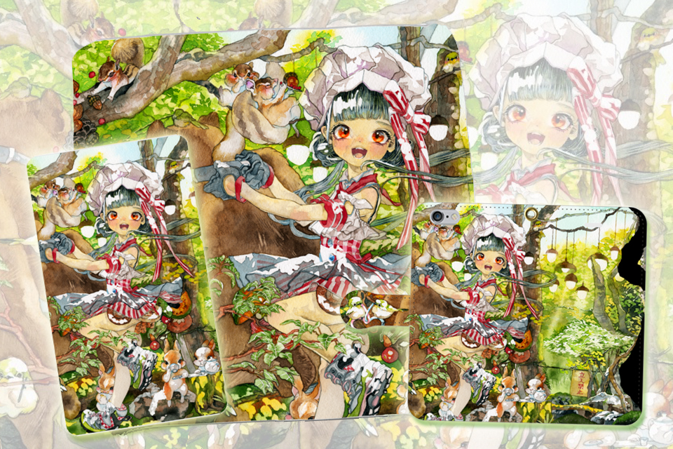 イラストレーター七神マナグッズ通販。スマホケース、タオル、バッテリー